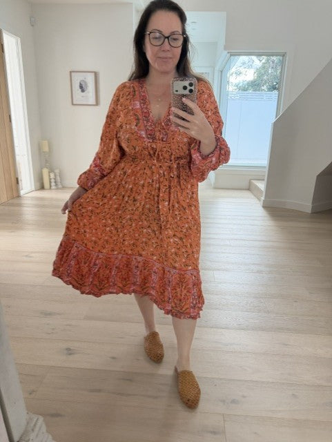 The Josephine Dress - Sunset Orange