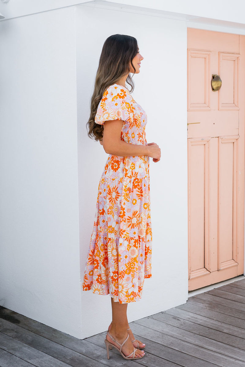 The Naomi Dress - Orange Fizz