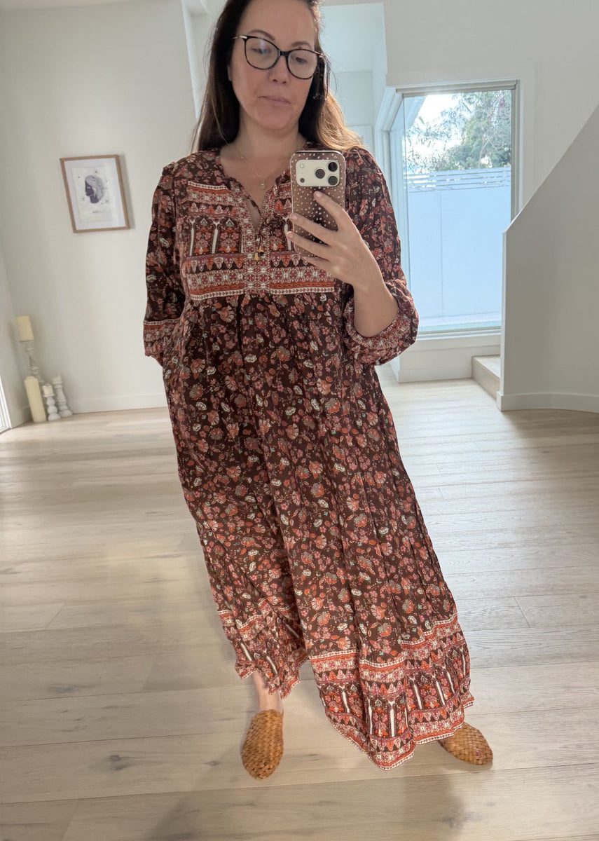 The Pisces Dress - Floral Copper