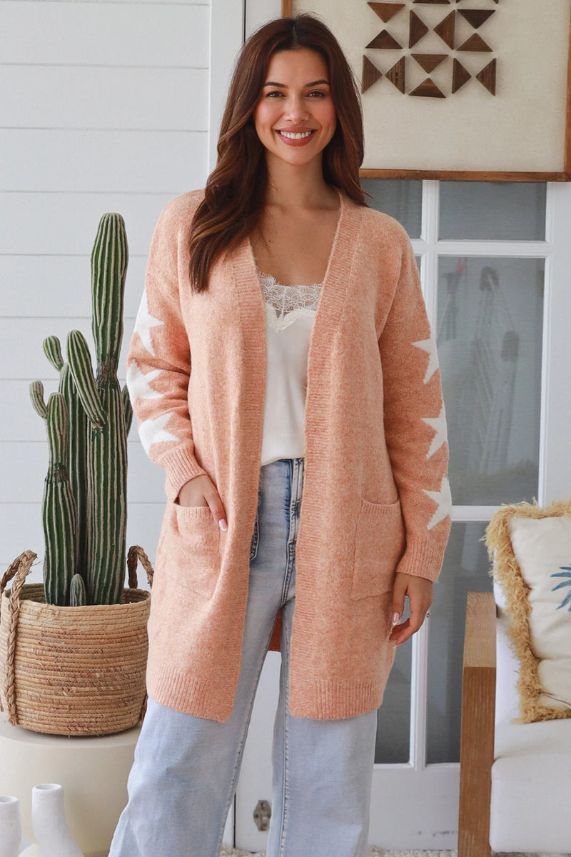 Bronte Longline Cardigan - Blush