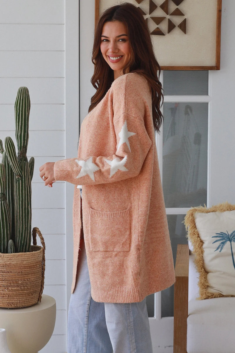 Bronte Longline Cardigan - Blush