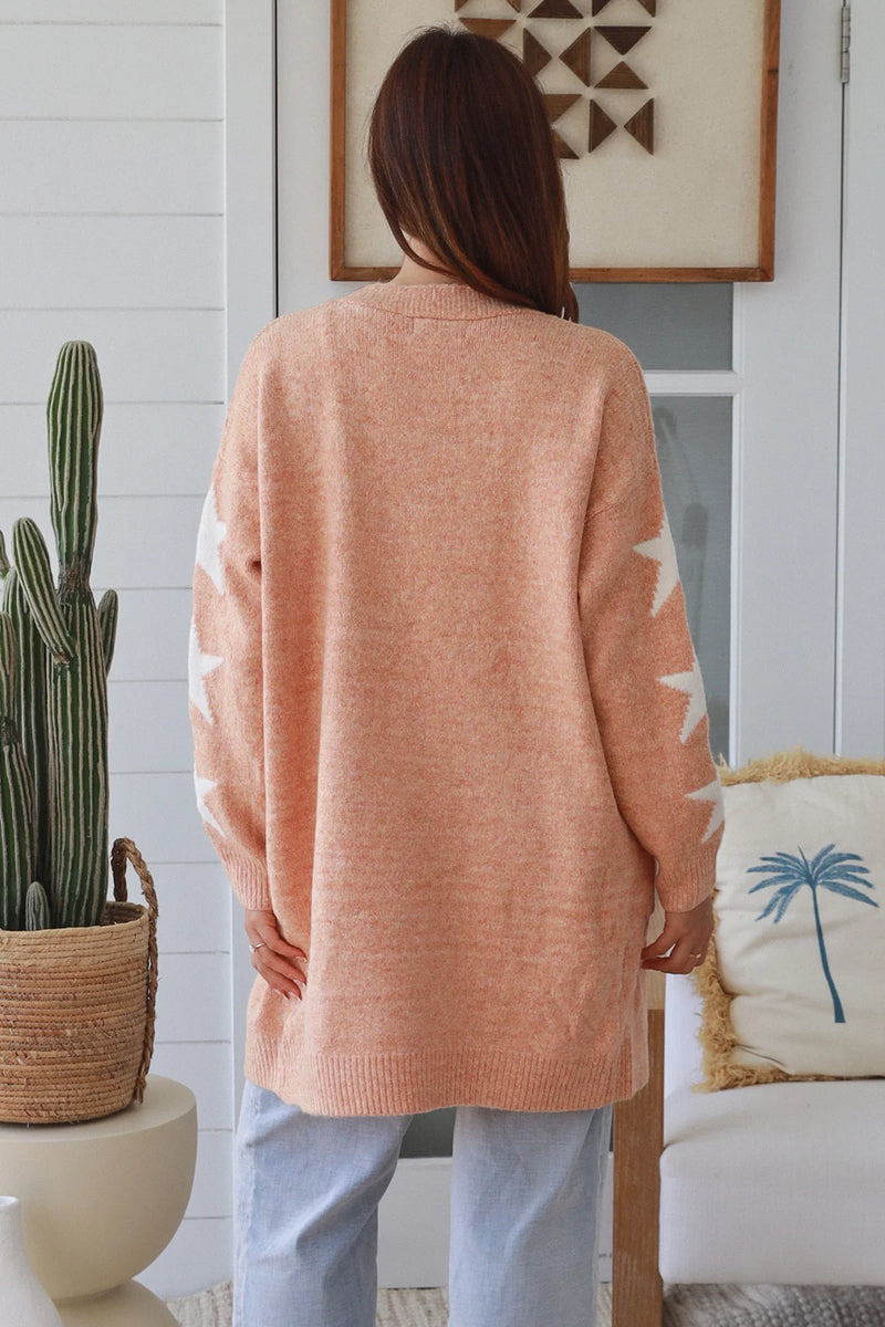 Bronte Longline Cardigan - Blush