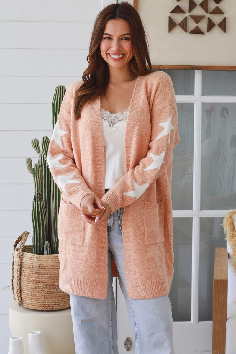 Bronte Longline Cardigan - Blush
