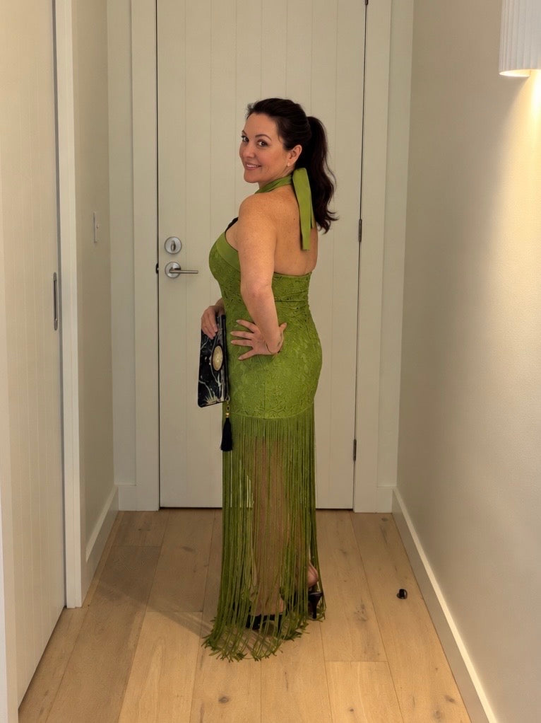 Absinthe Fringe Dress| Chartreuse