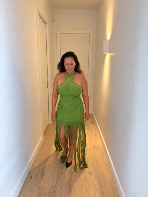 Absinthe Fringe Dress| Chartreuse