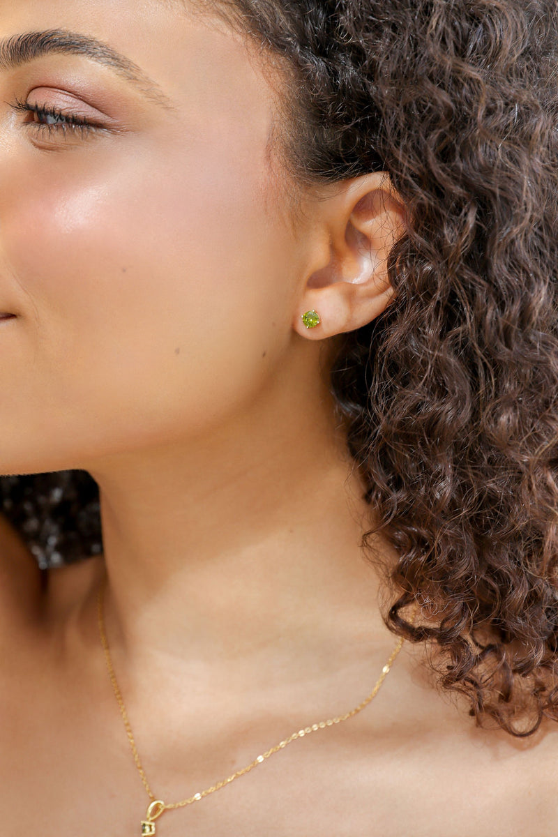 Birthstone Earring - 14k Gold Vermeli