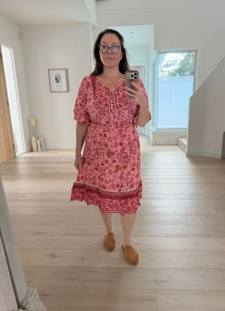 The Odette Dress - Deep Pink