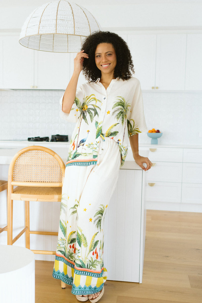 The Kyra Shirt - Serene Palms