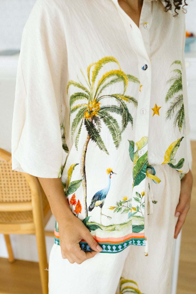 The Kyra Shirt - Serene Palms