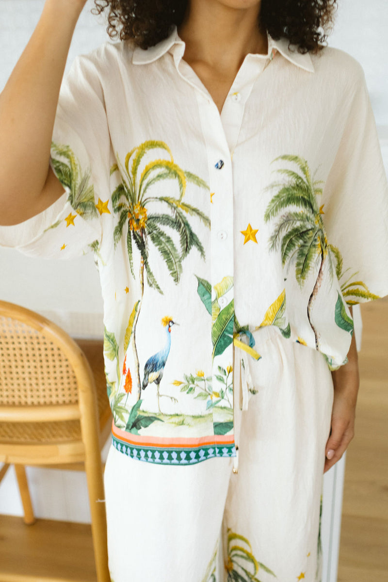 The Kyra Shirt - Serene Palms