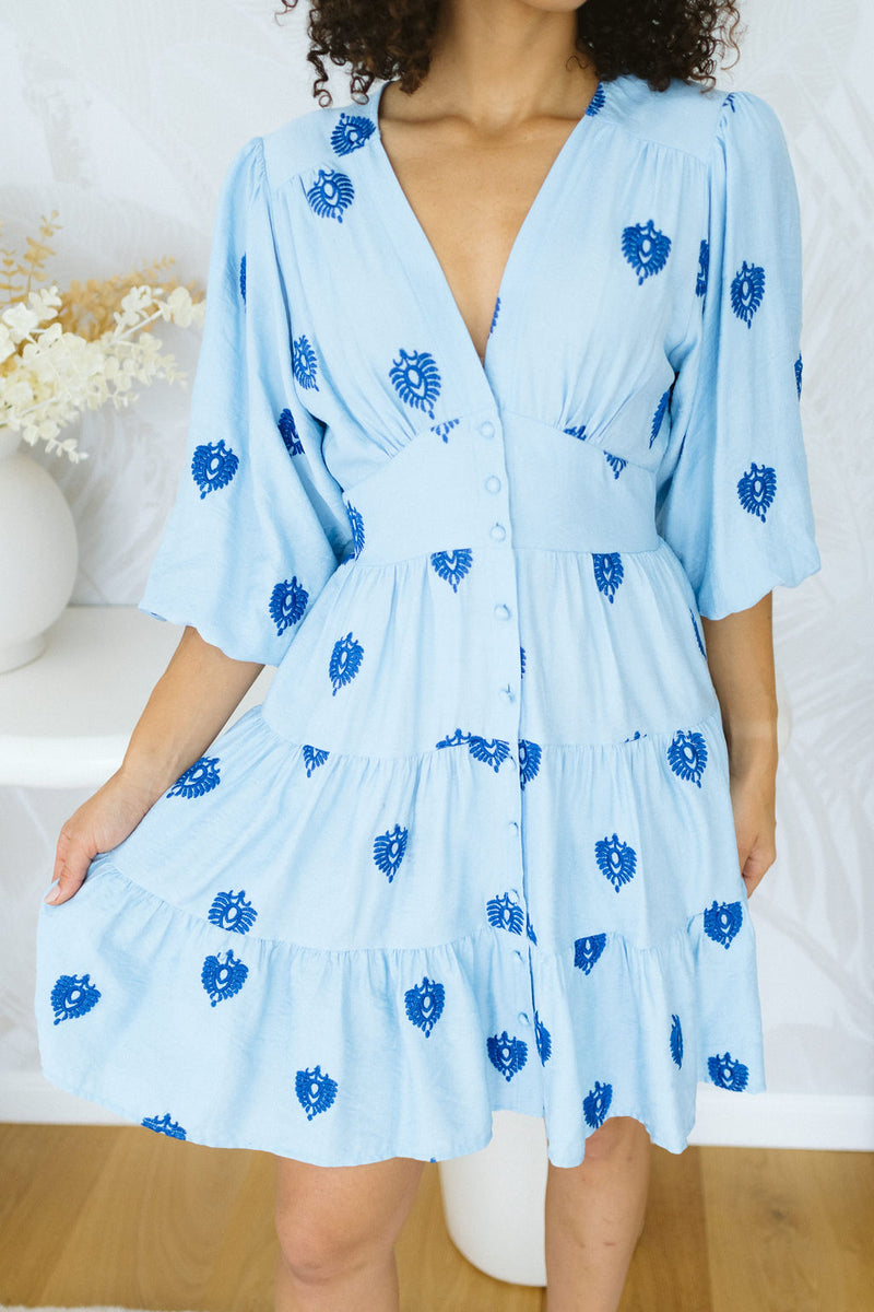 The Cassia Dress - Sky Blue Majora