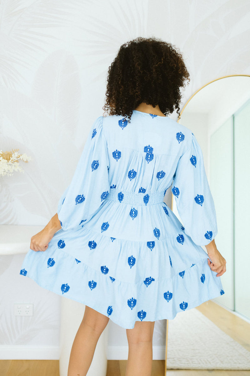 The Cassia Dress - Sky Blue Majora