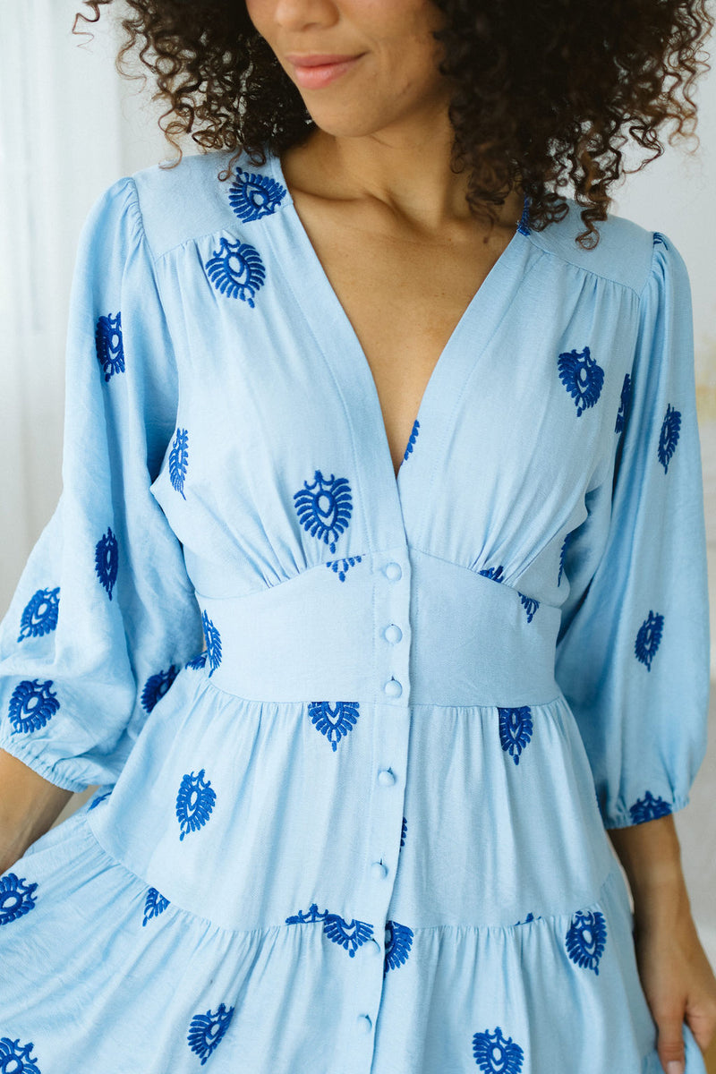 The Cassia Dress - Sky Blue Majora