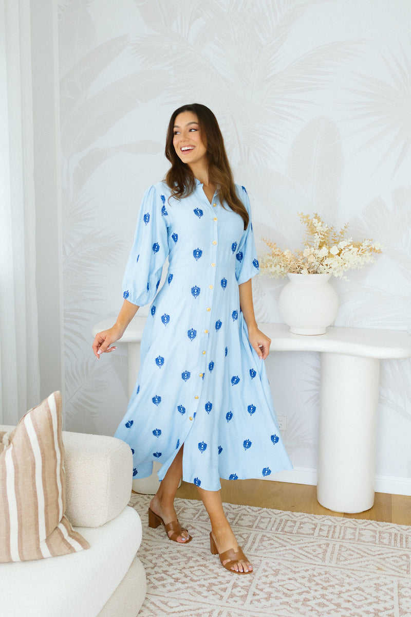 The Isla Dress - Sky Blue Majora