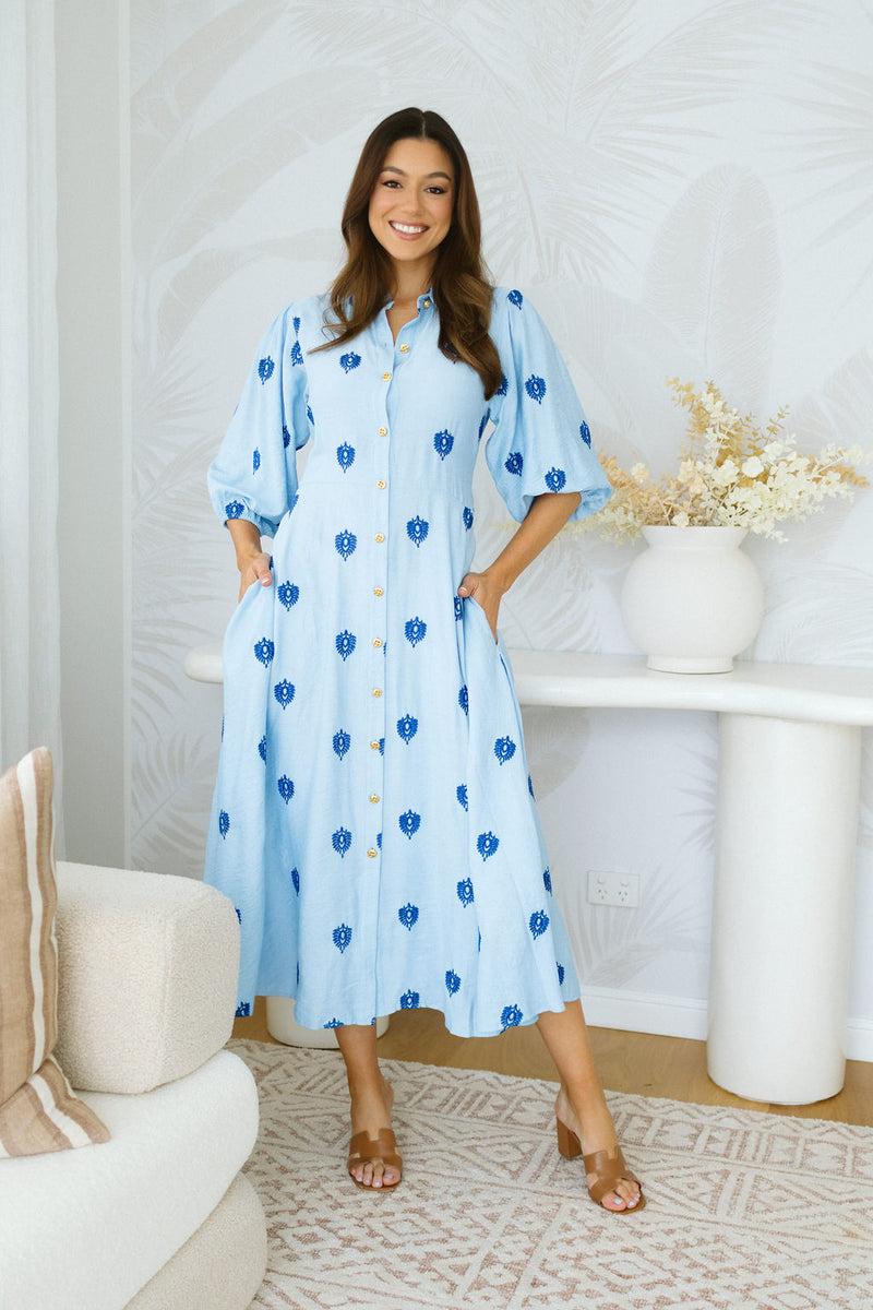 The Isla Dress - Sky Blue Majora