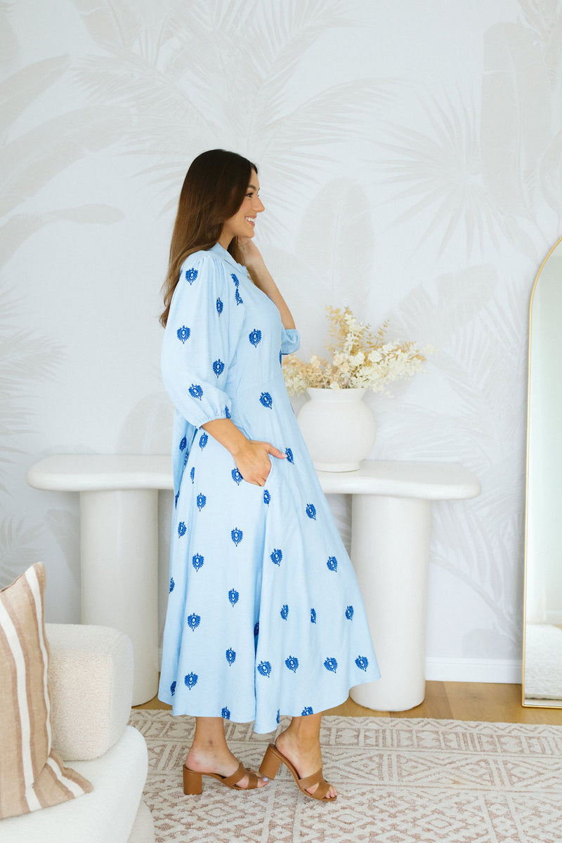 The Isla Dress - Sky Blue Majora