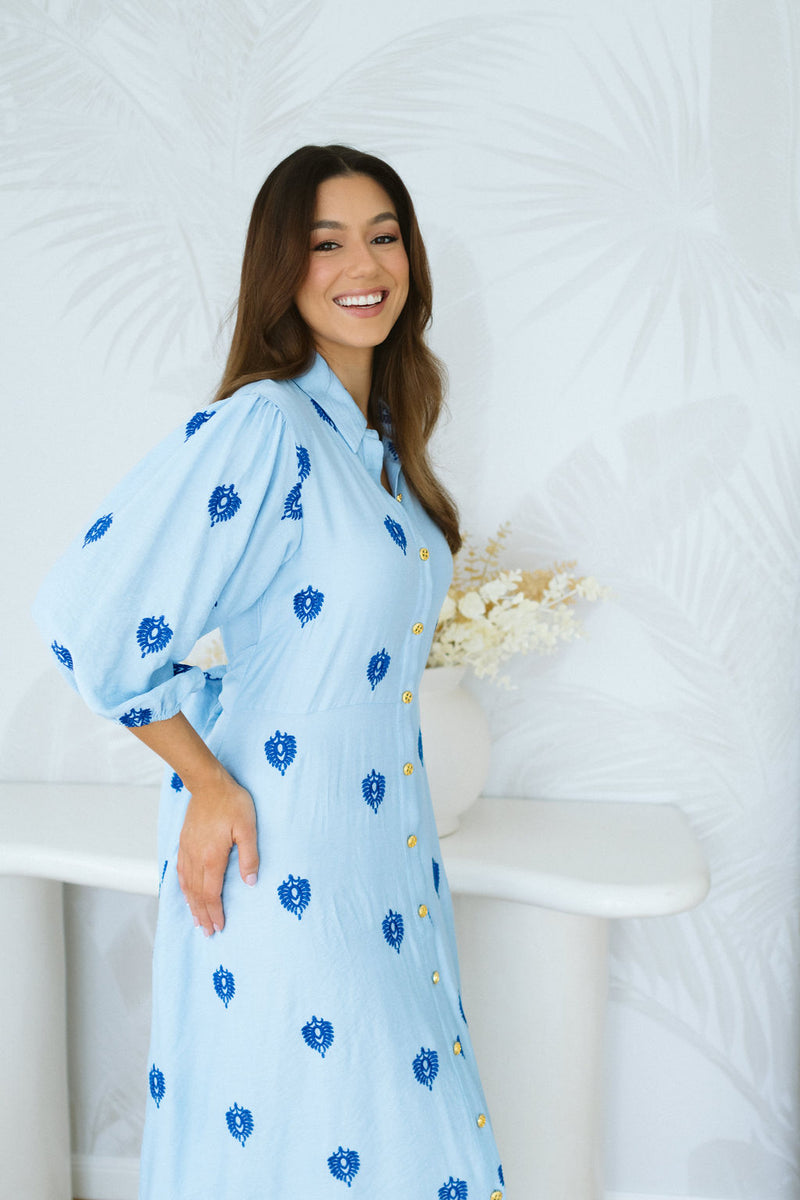 The Isla Dress - Sky Blue Majora