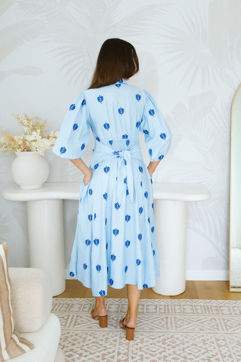 The Isla Dress - Sky Blue Majora
