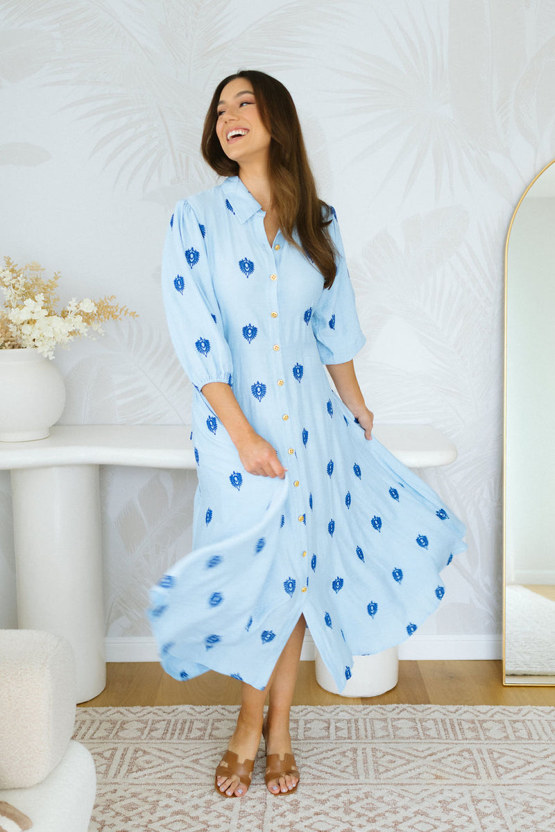 The Isla Dress - Sky Blue Majora