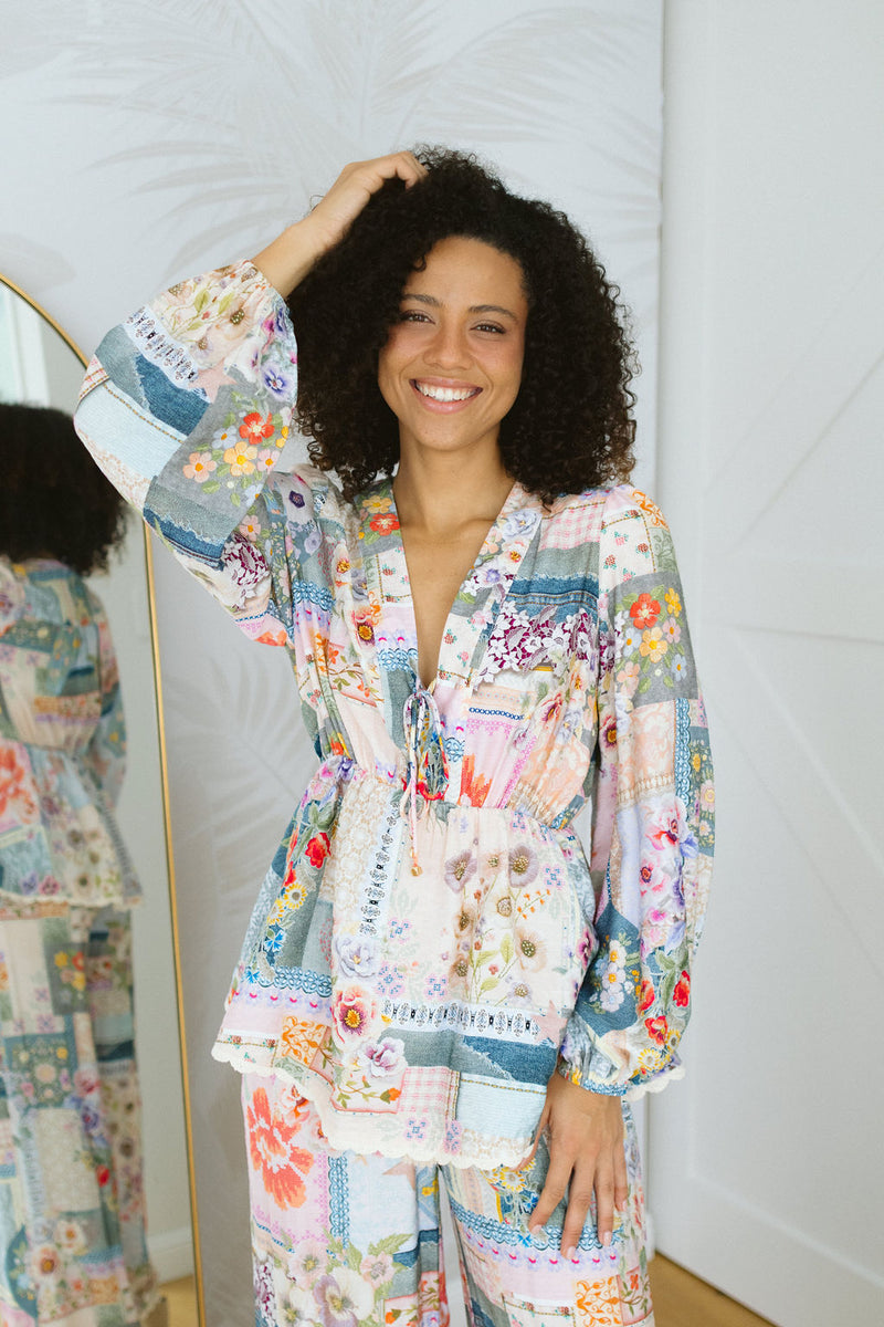 The Rosine Top - Vintage Petals