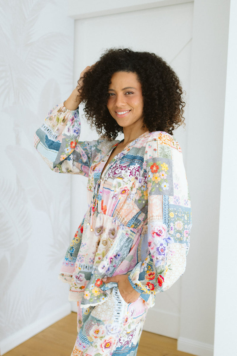 The Rosine Top - Vintage Petals