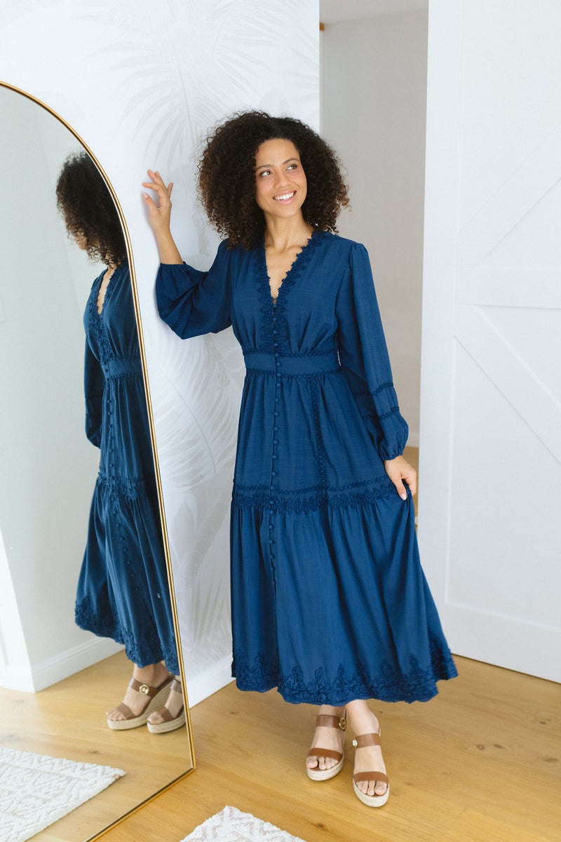 The Eleanor Dress - Navy Blue