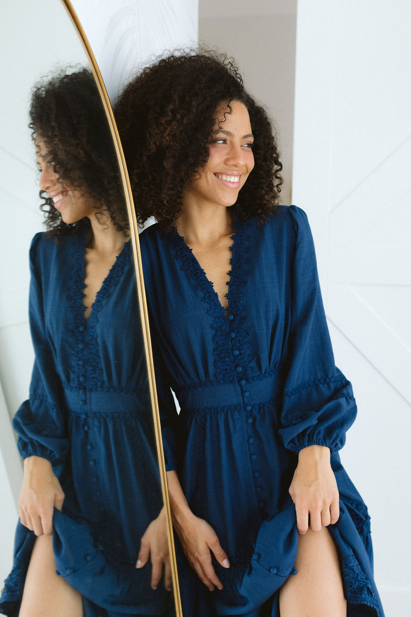 The Eleanor Dress - Navy Blue