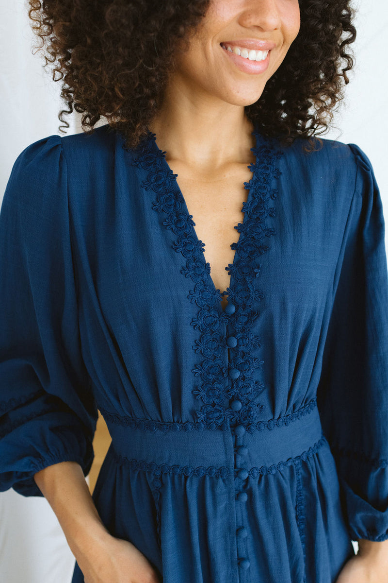 The Eleanor Dress - Navy Blue