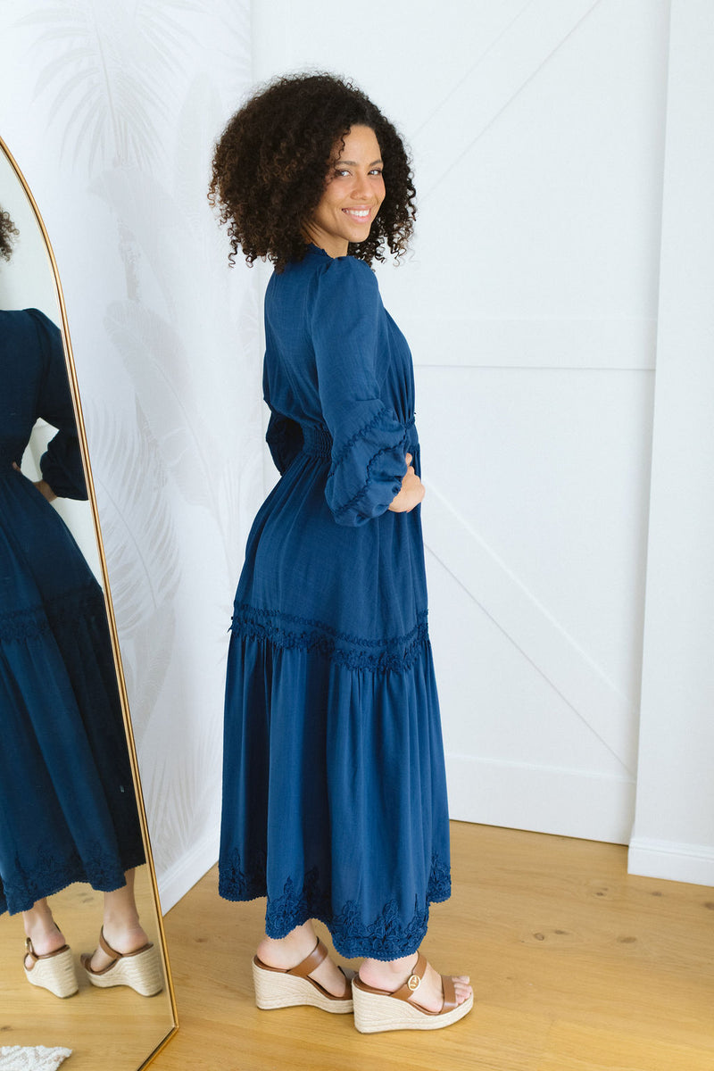 The Eleanor Dress - Navy Blue