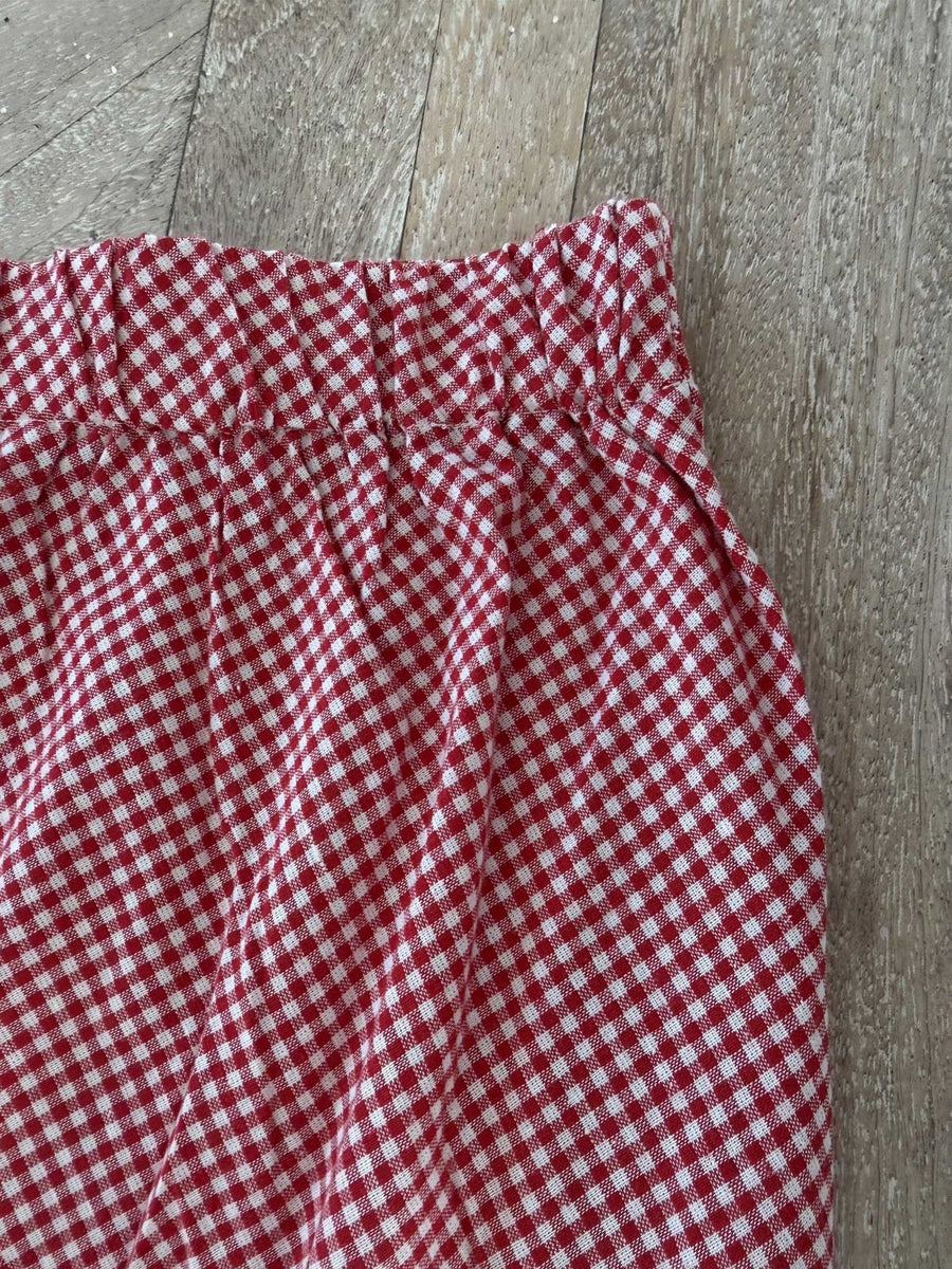 Late Checkout Red Gingham Skirt