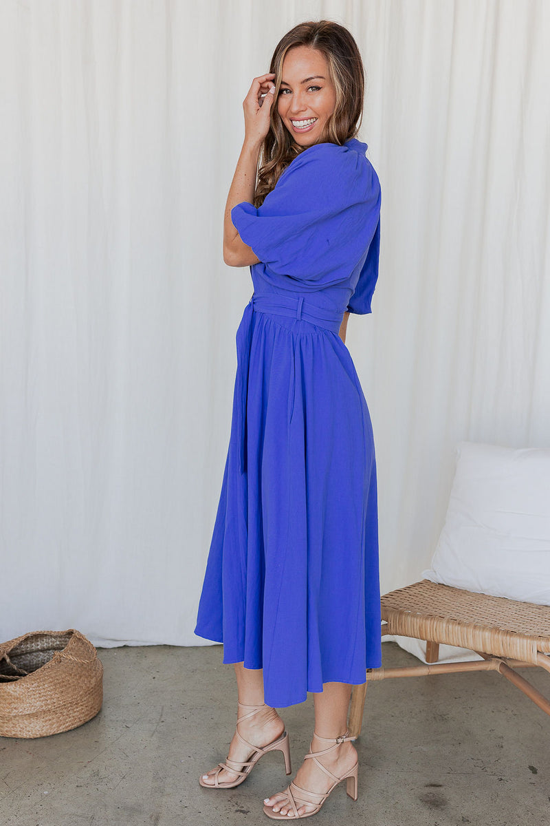 The Priya Dress - Blue Azure