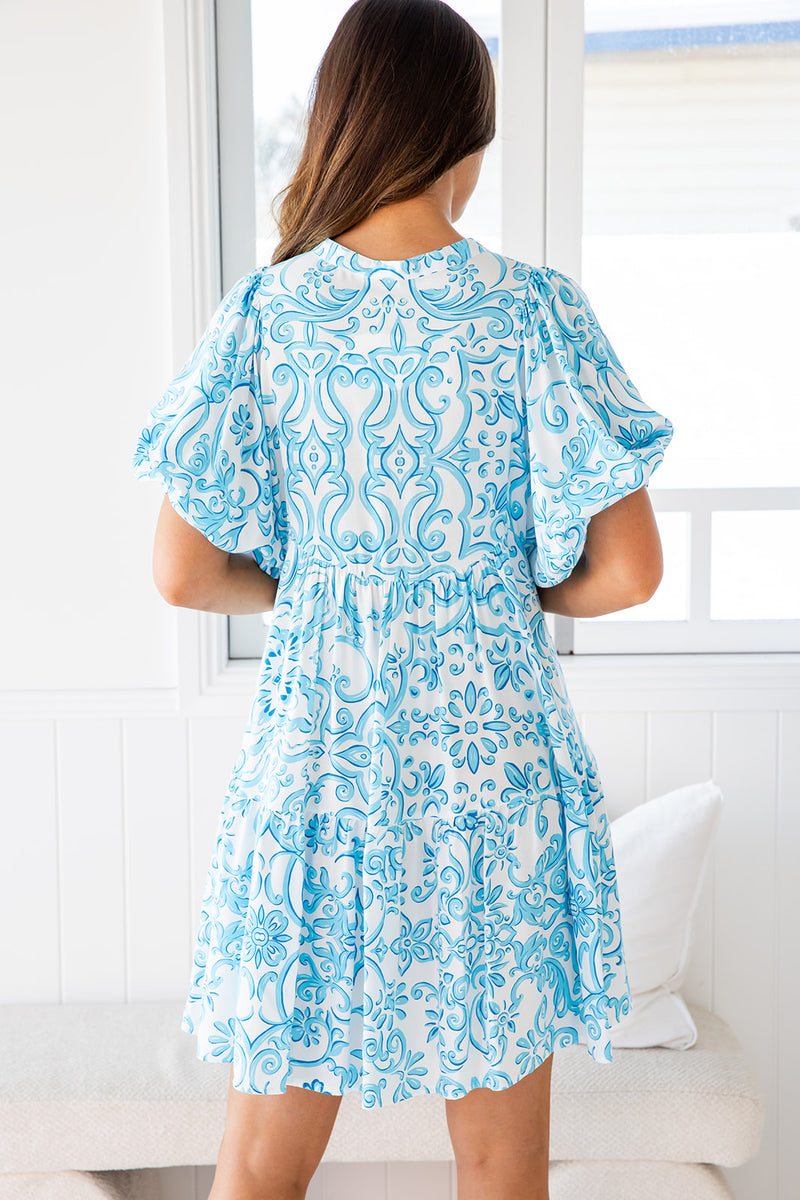 The Lopaz Dress - Portofino Blue