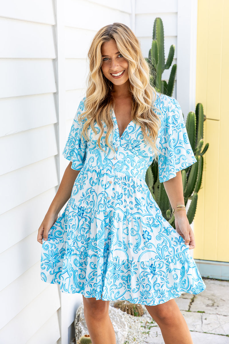 The Macy Dress - Portofino Blue