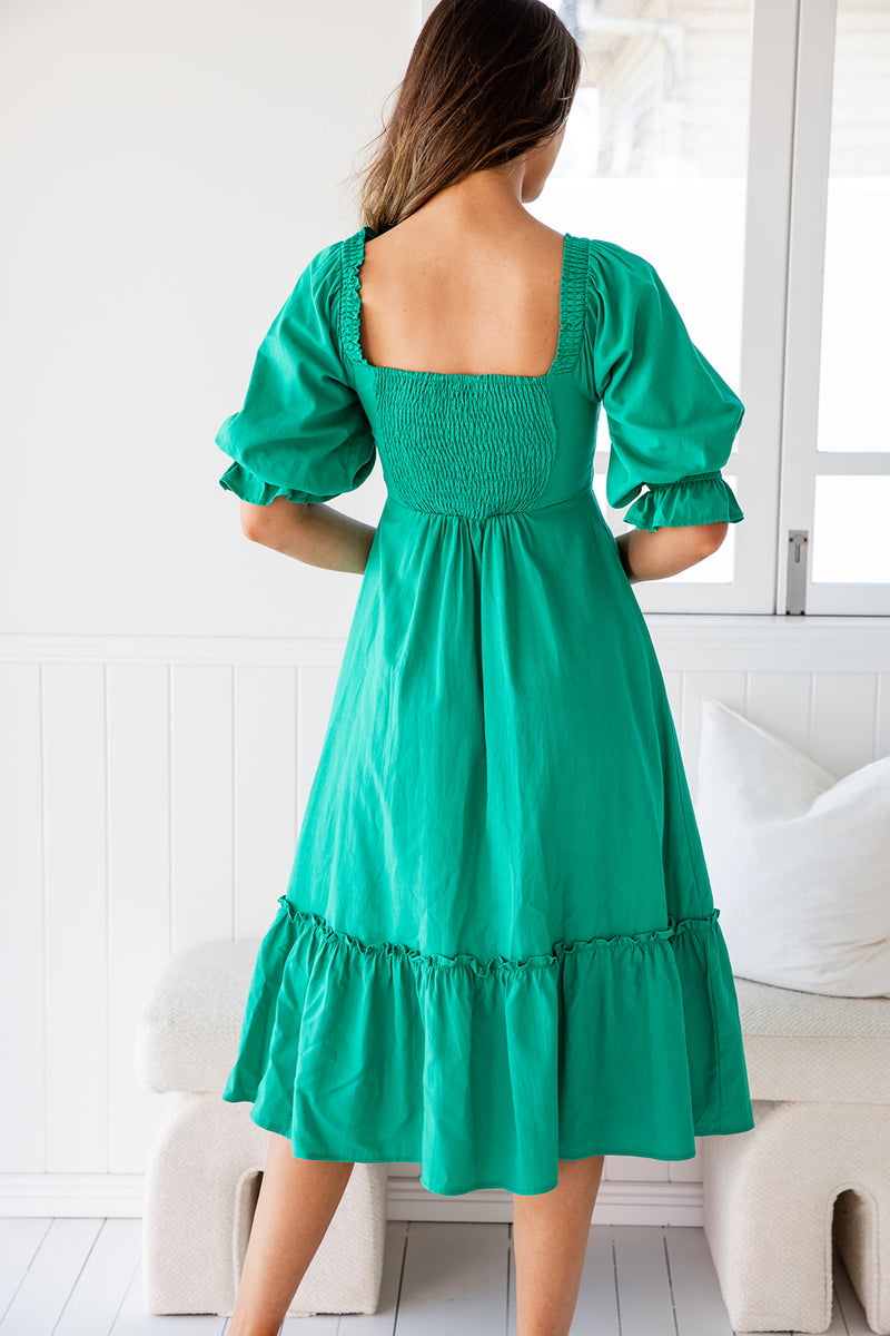 The Ayla Dress - Emerald Green