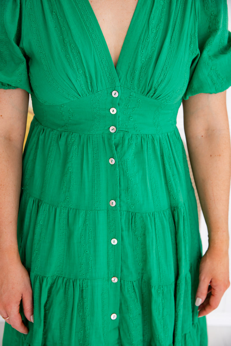 The Freya Dress - Shamrock Green