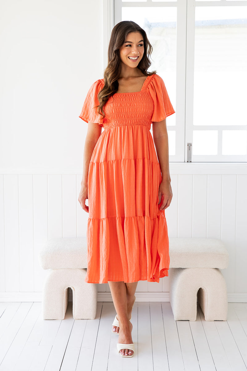 The Feliz Dress - Sunny Peach