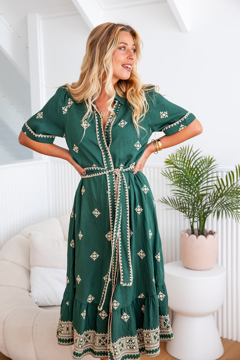 The Letizia Dress - Emerald Majesta