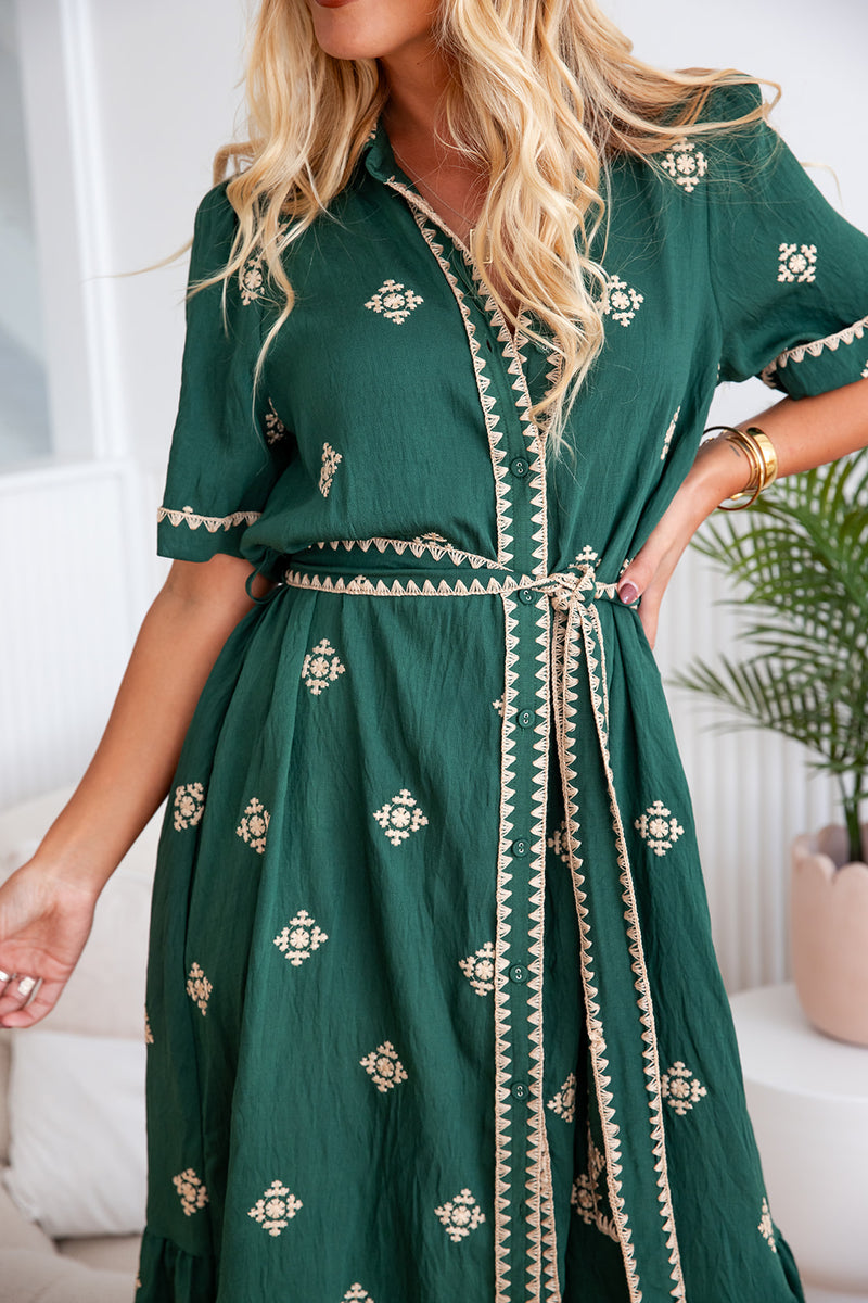 The Letizia Dress - Emerald Majesta
