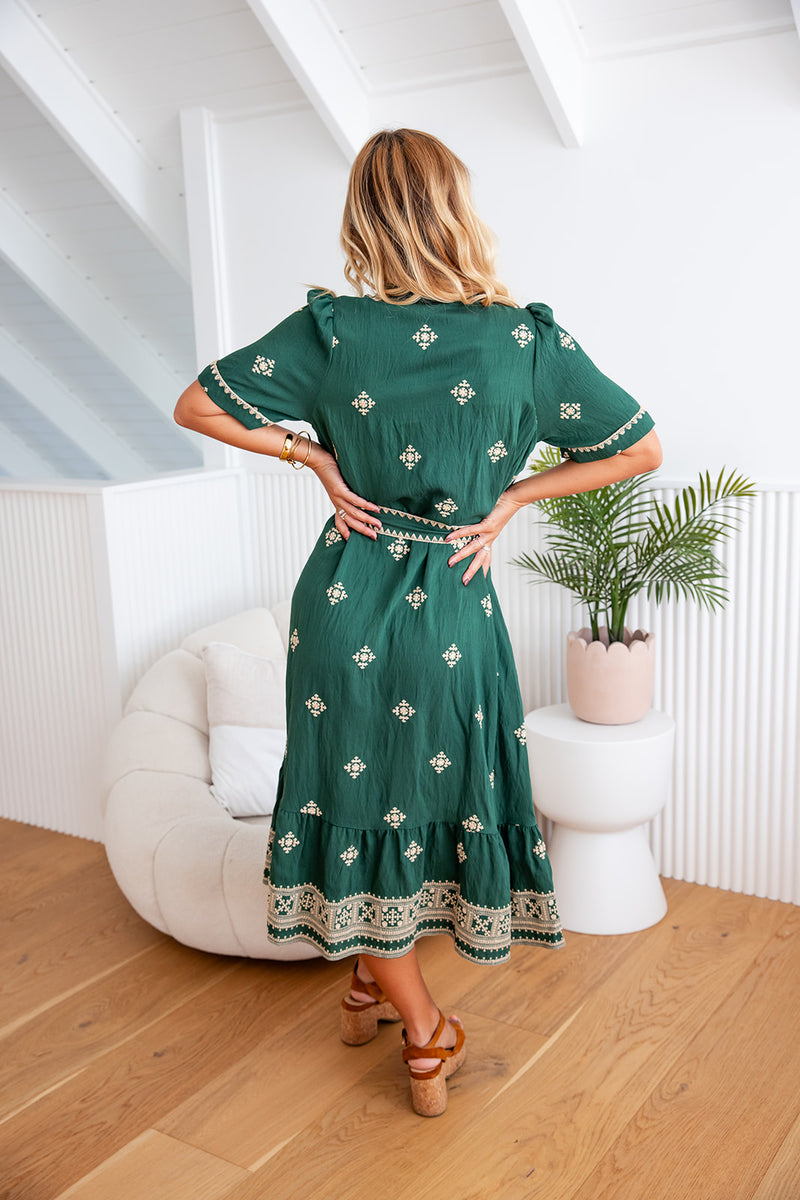 The Letizia Dress - Emerald Majesta