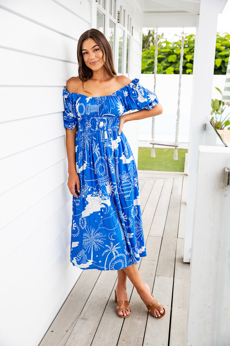 The Lanai Dress - Greek Blue