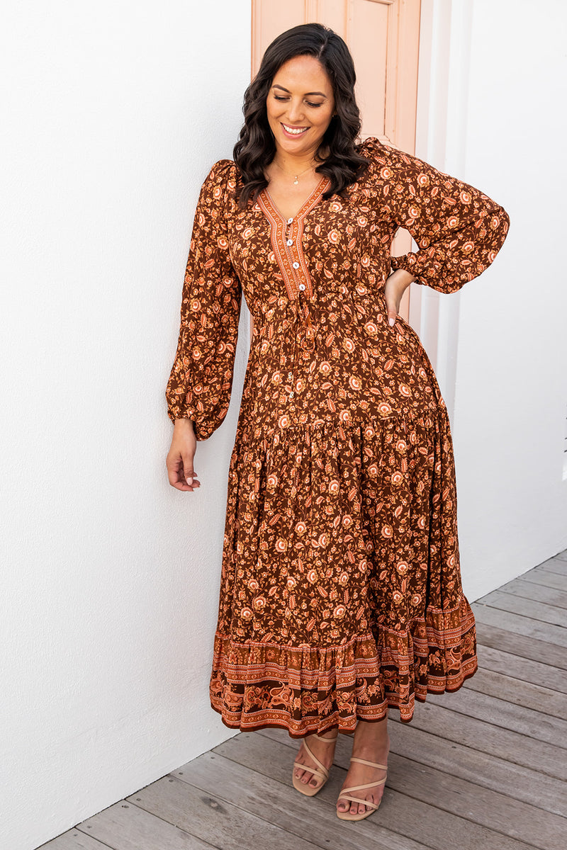 The Araniya Dress - Floral Rust