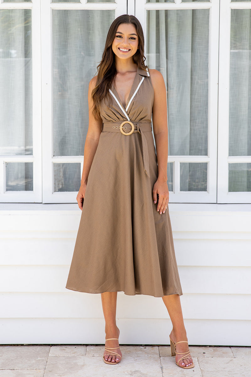 The Anisa Dress - Brown