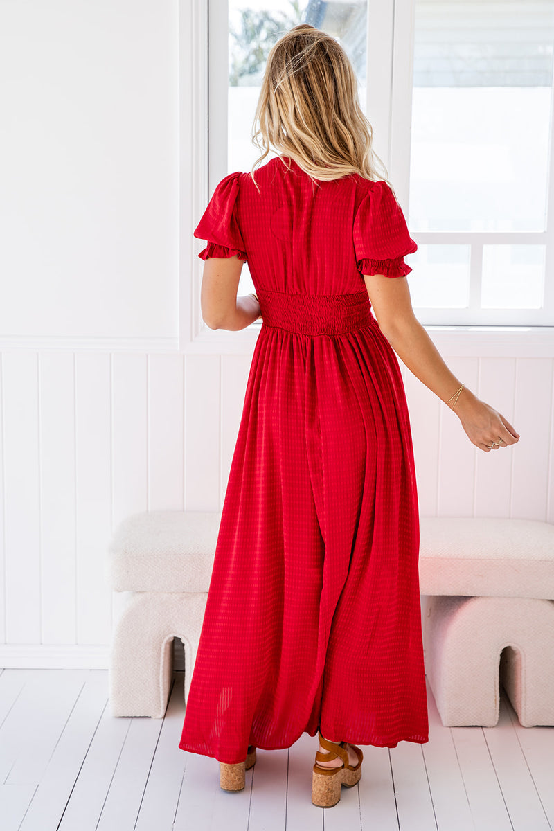 The Paige Dress - Cherry Red