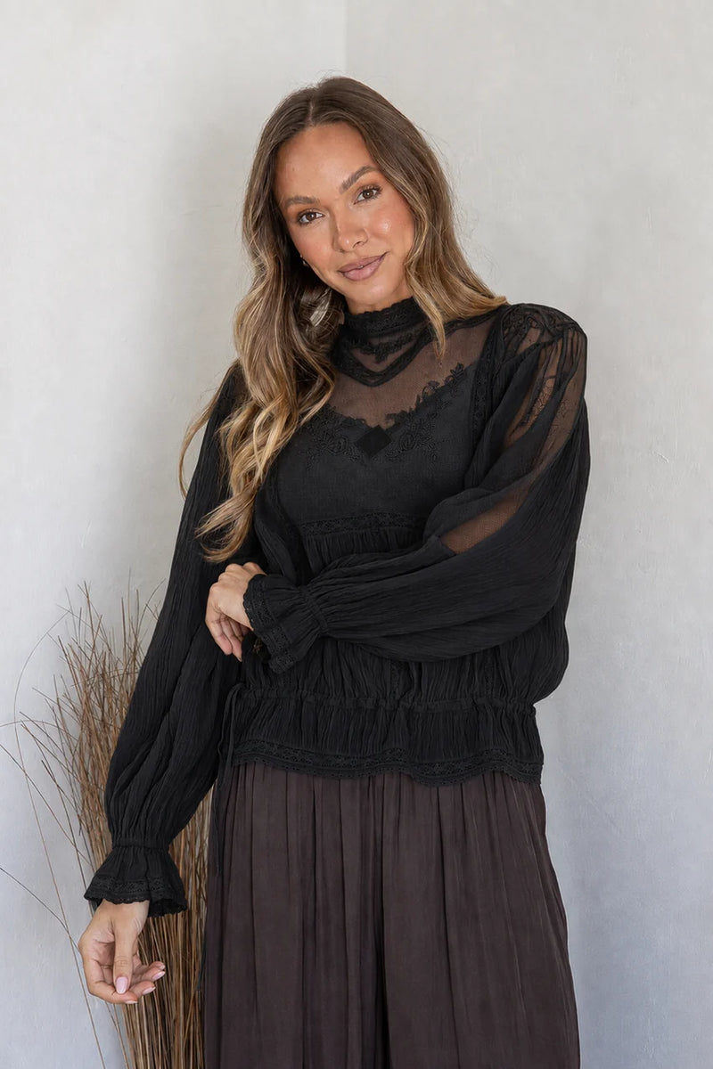 The Florence Blouse - Ebony