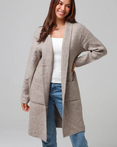 Sunday Longline Cardigan - Oatmeal - Sparrow & Finch Boutique