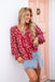 The Addie Shirt - Burgundy Bloom - Sparrow & Finch Boutique