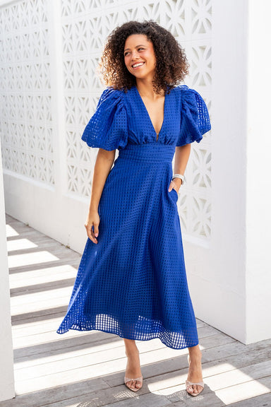 The Addison Dress - Dazzling Blue - Sparrow & Finch Boutique