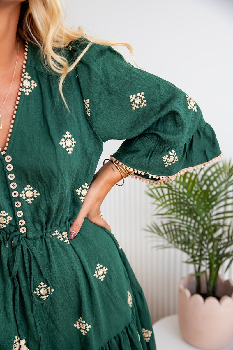 The Adena Dress - Emerald Majesta