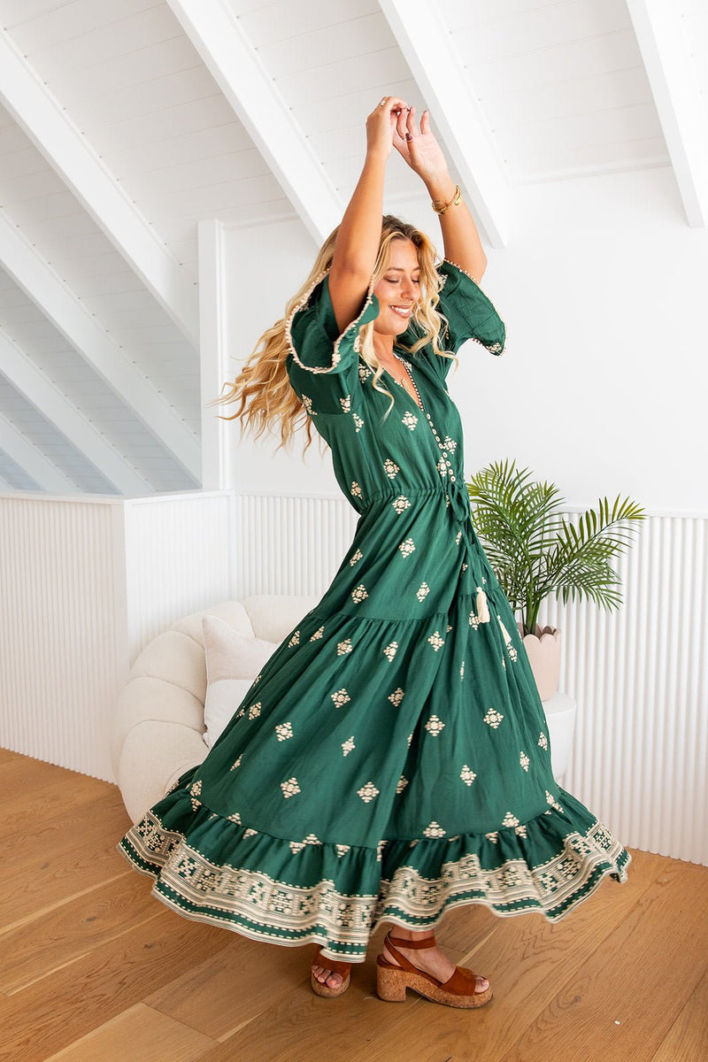 The Adena Dress - Emerald Majesta