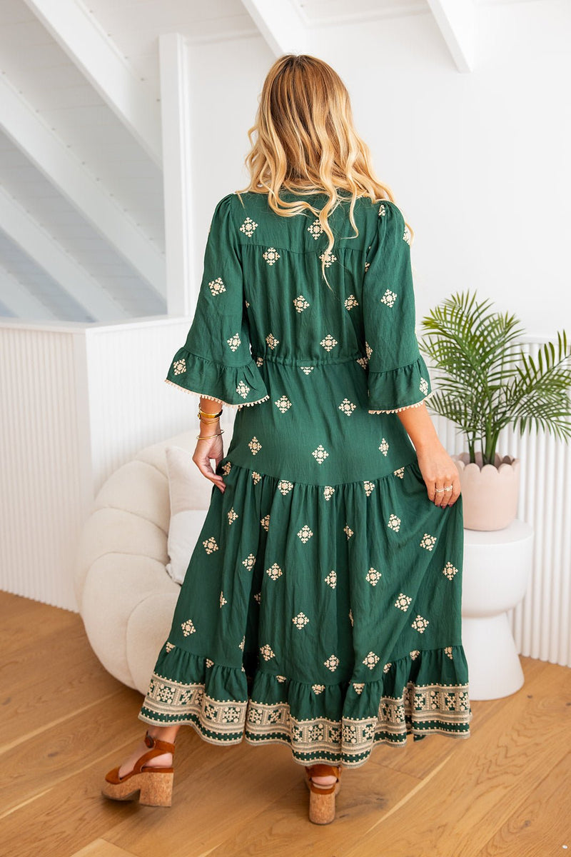The Adena Dress - Emerald Majesta